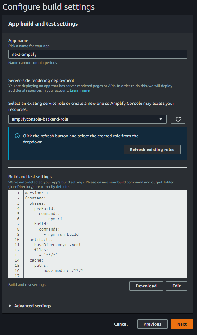 configure build settings